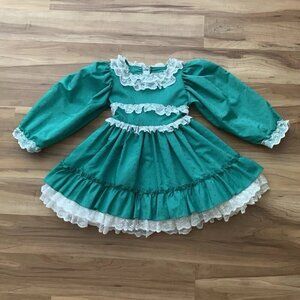 Martha’s Miniatures We’re Fussy Vintage 1970’s Full Circle Party Dress Green 6X